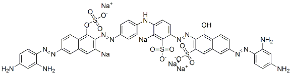 7-[(2,4-Diaminophenyl)azo]-3-[[4-[[4-[[6-[(2,4-diaminophenyl)azo]-1-hydroxy-3-sodiosulfo-2-naphthalenyl]azo]phenyl]amino]-3-sodiosulfophenyl]azo]-4-hydroxynaphthalene-2-sulfonic acid sodium salt Struktur