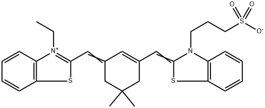 3-(2-[(3-([3-ETHYL-1,3-BENZOTHIAZOL-2(3H)-YLIDENE]METHYL)-5,5-DIMETHYL-2-CYCLOHEXEN-1-YLIDENE)METHYL]-1,3-BENZOTHIAZOL-3-IUM-3-YL)-1-PROPANESULFONATE Struktur