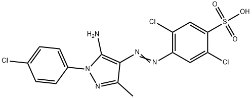 2,5-Dichloro-4-[5-amino-1-(4-chlorophenyl)-3-methyl-1H-pyrazole-4-ylazo]benzenesulfonic acid Struktur