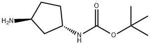 Carbamic acid, [(1S,3S)-3-aminocyclopentyl]-, 1,1-dimethylethyl ester (9CI) Struktur