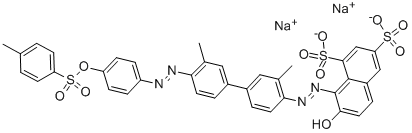 Dinatrium-8-((3,3'-dimethyl-4'-(4-(4-methylphenylsulfonyloxy)phenylazo)(1,1'-biphenyl)-4-yl)azo)-7-hydroxynaphthalin-1,3-disulfonat