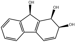 1H-Fluorene-1,2,9-triol, 2,9-dihydro-, (1R,2S,9R)- (9CI) Struktur