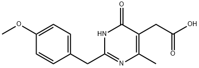 2-[2-[(4-methoxyphenyl)methyl]-4-methyl-6-oxo-3H-pyrimidin-5-yl]acetic acid Struktur