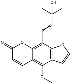 9-(3-Hydroxy-3-methyl-1-butenyl)-4-methoxy-7H-furo[3,2-g][1]benzopyran-7-one Struktur