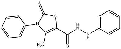 4-Amino-3-phenyl-2-thioxo-2,3-dihydro-5-thiazolecarboxylic acid 2-phen ylhydrazide Struktur