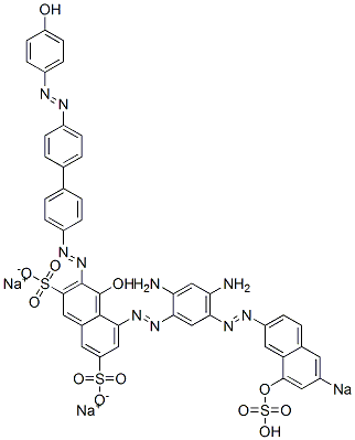 5-[[2,4-Diamino-5-[(8-hydroxy-6-sodiosulfo-2-naphthalenyl)azo]phenyl]azo]-4-hydroxy-3-[[4'-[(4-hydroxyphenyl)azo][1,1'-biphenyl]-4-yl]azo]naphthalene-2,7-disulfonic acid disodium salt Struktur