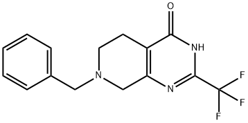 7-BENZYL-2-(TRIFLUOROMETHYL)-5,6,7,8-TETRAHYDROPYRIDO[3,4-D]PYRIMIDIN-4-OL Struktur