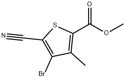 Methyl 4-broMo-5-cyano-3-Methylthiophene-2-carboxylate Struktur