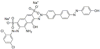 4-Amino-3-[(2,5-dichlorophenyl)azo]-5-hydroxy-6-[[4'-[(4-hydroxyphenyl)azo]-1,1'-biphenyl-4-yl]azo]-2,7-naphthalenedisulfonic acid disodium salt Struktur