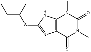 8-[(sec-Butyl)thio]-6,7-dihydro-1,3-dimethyl-6-thioxo-1H-purin-2(3H)-one Struktur