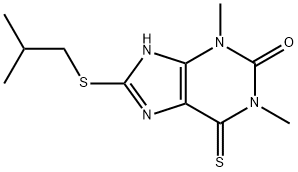 1,3,6,7-Tetrahydro-8-(isobutylthio)-1,3-dimethyl-6-thioxo-2H-purin-2-one Struktur