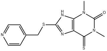 8-[(4-Pyridylmethyl)thio]-3,7-dihydro-1,3-dimethyl-6-thioxo-1H-purin-2-one Struktur