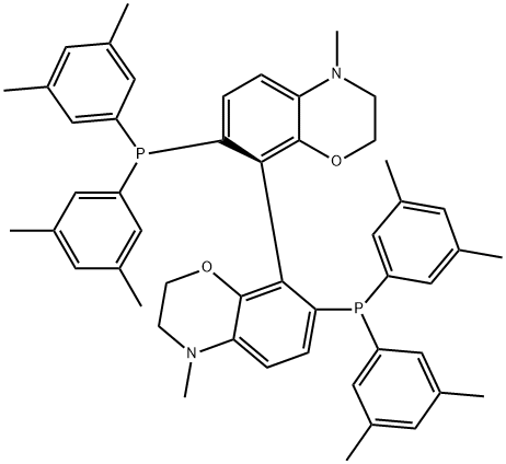 R-(+)-N,N'-DIMETHYL-7,7'-BIS(DI(3,5-XYLYL)PHOSPHINO)-3,3',4,4'-TETRAHYDRO-8,8'-BI-2H-1,4-BENZOXAZINE ISOPROPANOL ADDUCT Struktur