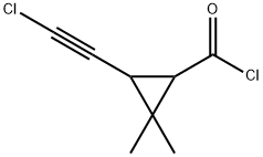 Cyclopropanecarbonyl chloride, 3-(chloroethynyl)-2,2-dimethyl- (9CI) Struktur