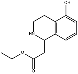 1-Isoquinolineacetic  acid,1,2,3,4-tetrahydro-5-hydroxy-,ethyl  ester Struktur