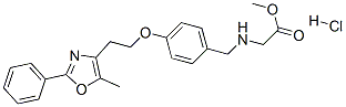 METHYL N-{4-[2-(5-METHYL-2-PHENYL-1,3-OXAZOL-4-YL)ETHOXY]BENZYL}GLYCINATE HYDROCHLORIDE Struktur