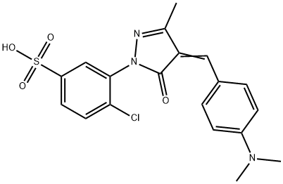 4-chloro-3-[4-[[4-(dimethylamino)phenyl]methylene]-4,5-dihydro-3-methyl-5-oxo-1H-pyrazol-1-yl]benzenesulphonic acid Struktur