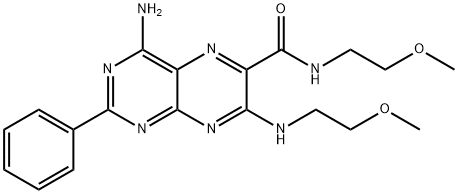 4-Amino-N-(2-methoxyethyl)-7-[(2-methoxyethyl)amino]-2-phenyl-6-pteridinecarboxamide Struktur