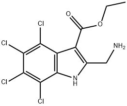 ethyl 2-(aminomethyl)-4,5,6,7-tetrachloro-1H-indole-3-carboxylate Struktur