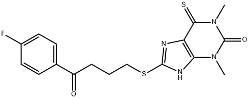 8-[[3-(4-Fluorobenzoyl)propyl]thio]-1,7-dihydro-1,3-dimethyl-6-thioxo-2H-purin-2-one Struktur