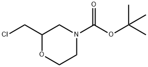 4-Morpholinecarboxylic acid, 2-(chloromethyl)-, 1,1-dimethylethyl ester Struktur