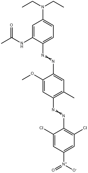 N-[2-[[4-[(2,6-dichloro-4-nitrophenyl)azo]-2-methoxy-5-methylphenyl]azo]-5-(diethylamino)phenyl]acetamide Struktur