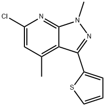 6-CHLORO-1,4-DIMETHYL-3-(2-THIENYL)-1H-PYRAZOLO[3,4-B]PYRIDINE Struktur