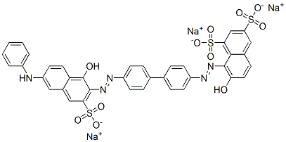 7-Hydroxy-8-[[4'-[[1-hydroxy-6-(phenylamino)-3-sulfo-2-naphtyl]azo]-1,1'-biphenyl-4-yl]azo]-1,3-naphthalenedisulfonic acid trisodium salt Struktur