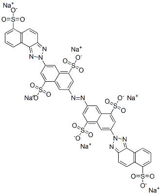 hexasodium 3,3'-azobis[7-(6-sulphonato-2H-naphtho[1,2-d]triazol-2-yl)naphthalene-1,5-disulphonate] Struktur