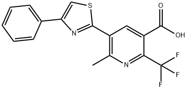 6-METHYL-5-(4-PHENYL-1,3-THIAZOL-2-YL)-2-(TRIFLUOROMETHYL)NICOTINIC ACID Struktur