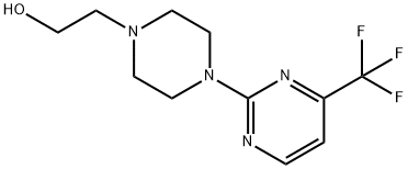 2-[4-[4-(TRIFLUOROMETHYL)PYRIMIDIN-2-YL]PIPERAZINO]ETHAN-1-OL Struktur