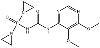 1-(Di(1-aziridinyl)phosphinyl)-3-(5,6-dimethoxy-4-pyrimidinyl)urea Struktur