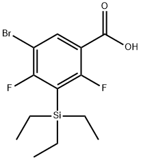 5-Bromo-2,4-difluoro-3-(triethylsilyl)benzoic acid Struktur