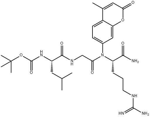 BOC-LEU-GLY-ARG-AMC ACETATE SALT Struktur