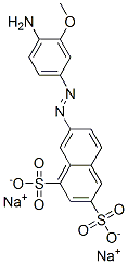 disodium 7-[(4-amino-3-methoxyphenyl)azo]naphthalene-1,3-disulphonate Struktur