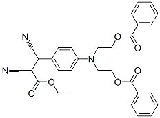 ethyl 3-[4-[bis[2-(benzoyloxy)ethyl]amino]phenyl]-2,3-dicyanopropionate Struktur