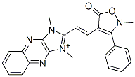 1,3-Dimethyl-2-[2-(2-methyl-3-phenyl-5-oxo-2,5-dihydroisoxazole-4-yl)ethenyl]-1H-imidazo[4,5-b]quinoxaline-3-ium Struktur