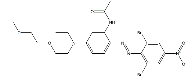 N-[2-[(2,6-dibromo-4-nitrophenyl)azo]-5-[[2-(2-ethoxyethoxy)ethyl]ethylamino]phenyl]acetamide Struktur