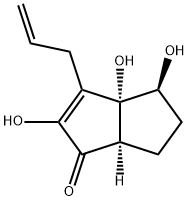 1(3aH)-Pentalenone, 4,5,6,6a-tetrahydro-2,3a,4-trihydroxy-3-(2-propenyl)-, (3aR,4S,6aR)- (9CI) Struktur