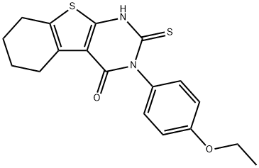 3-(4-ETHOXY-PHENYL)-2-MERCAPTO-5,6,7,8-TETRAHYDRO-3H-BENZO[4,5]THIENO[2,3-D]PYRIMIDIN-4-ONE Struktur