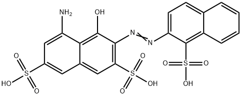 5-amino-4-hydroxy-3-[(1-sulpho-2-naphthyl)azo]naphthalene-2,7-disulphonic acid  Struktur