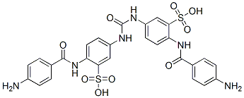 1,3-bis(4-(4-aminobenzamido)-3-sulfophenyl)urea Struktur