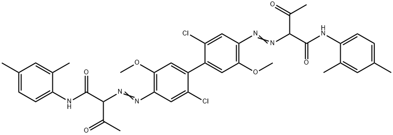 2,2'-[(2,2'-dichloro-5,5'-dimethoxy[1,1'-biphenyl]-4,4'-diyl)bis(azo)]bis[N-(2,4-dimethylphenyl)-3-oxobutyramide] Struktur