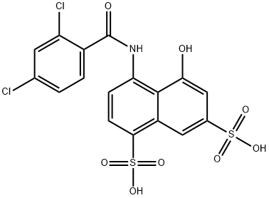 4-[(2,4-dichlorobenzoyl)amino]-5-hydroxynaphthalene-1,7-disulphonic acid  Struktur