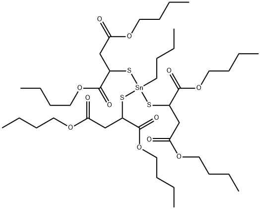 hexabutyl 2,2',2''-[(butylstannylidyne)tris(thio)]trisuccinate Struktur