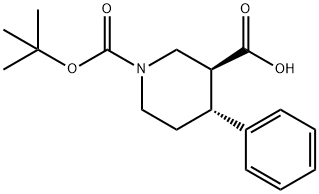 (3S,4R)-1-(tert-butoxycarbonyl)-4-phenylpiperidine-3-carboxylic acid Struktur