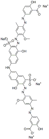 tetrasodium 5,5'-[iminobis[(1-hydroxy-3-sulphonato-6,2-naphthylene)azo(5-methoxy-2-methyl-4,1-phenylene)azo]]bis(salicylate) Struktur