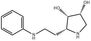 3,4-Pyrrolidinediol,2-[2-(phenylamino)ethyl]-,(2R,3S,4R)-(9CI) Struktur