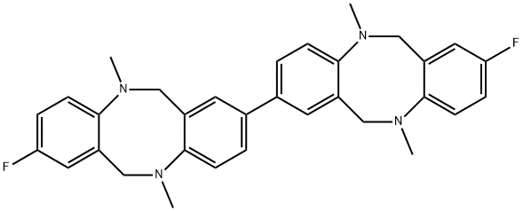 8,8'-DIFLUORO-5,11,5',11'-TETRAMETHYL-5,6,11,12,5',6',11',12'-OCTAHYDRO-[2,2']BI[DIBENZO[B,F][1,5]DIAZOCINYL] Struktur