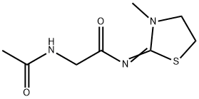 2-Acetylamino-N-(3-methylthiazolidin-2-ylidene)acetamide Struktur